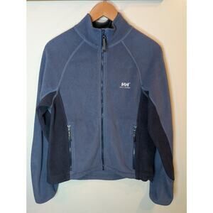 Helly Hansen Full Zip Fleece Jacket Blue Gray Outdoor Gorpcore Small